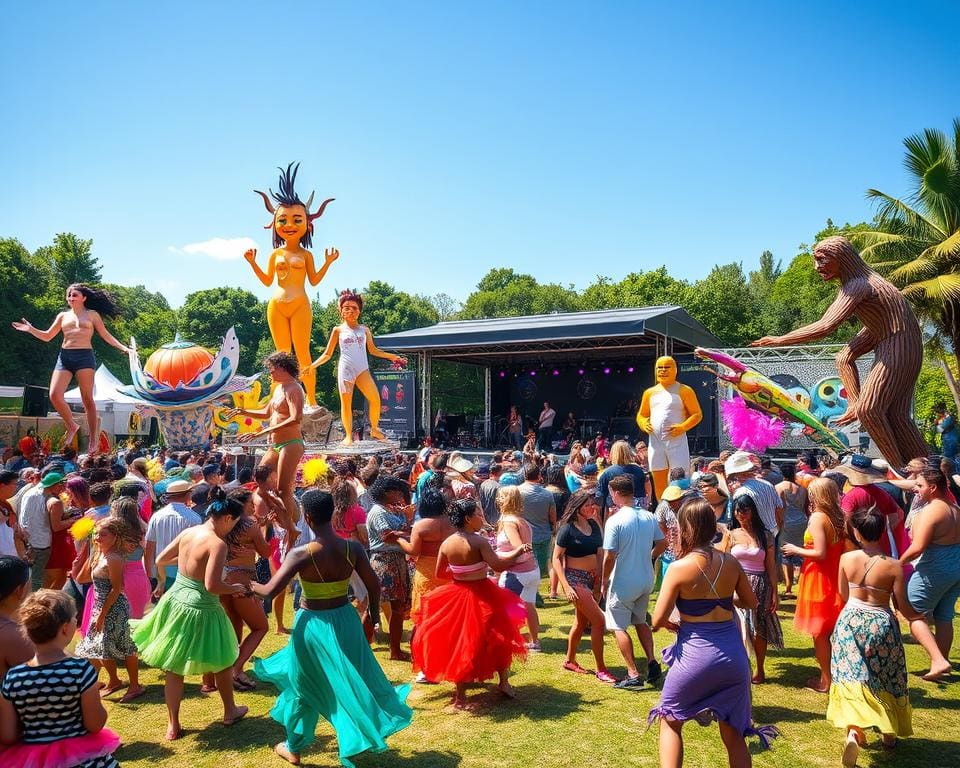 Festivaldag vol dans, muziek en kunstinstallaties