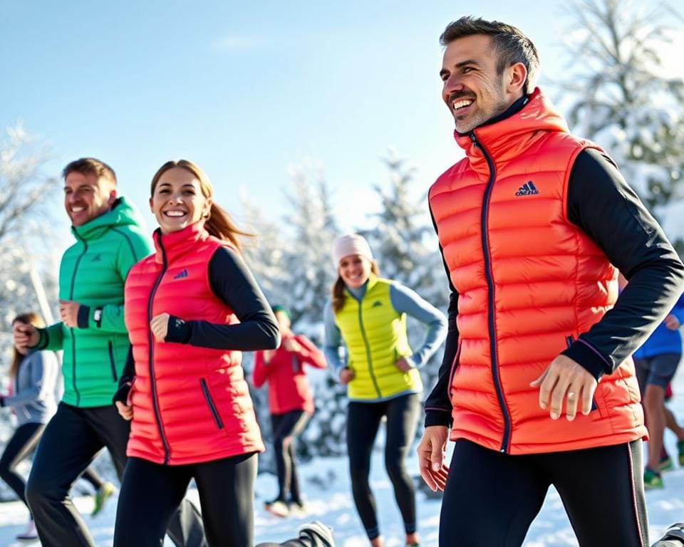 warme donsbodywarmers voor sportieve buitenactiviteiten