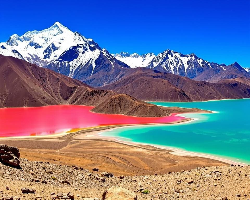 Andesgebergte bij Laguna Verde en Laguna Colorada